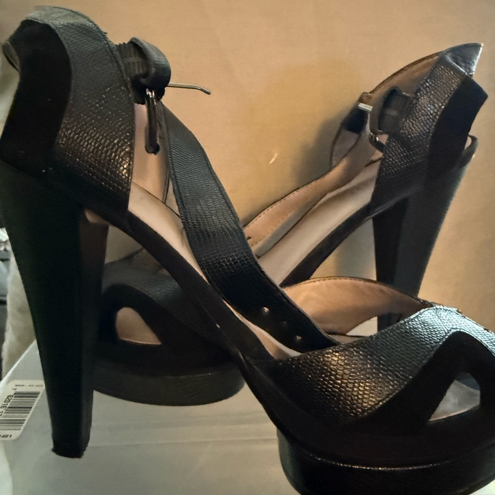 Nine West Black Strappy Heels